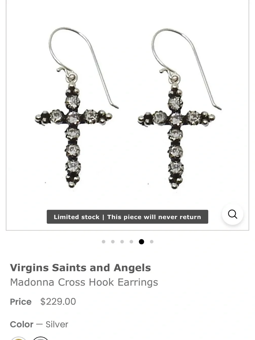 Virgins Saints & Angels Madonna Cross Hook Earrings - Picture 1 of 5